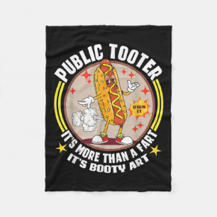 Openbare Toter Grappige hotdog Fart Joke Booty Art Fleece Deken