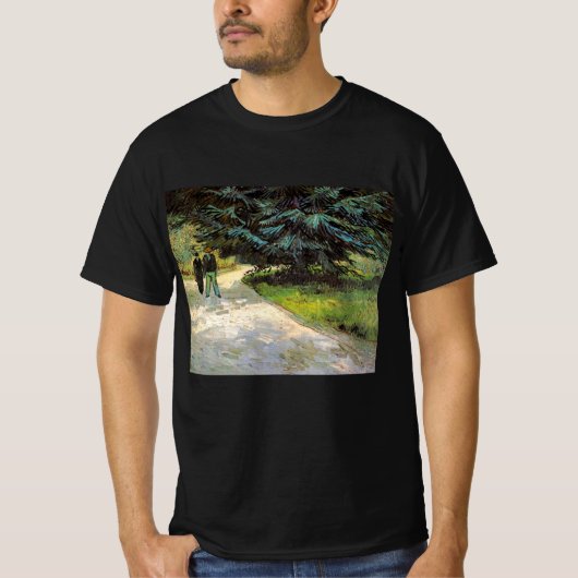 Openbare tuin met koppel van Vincent van Gogh T-shirt (Voorkant)