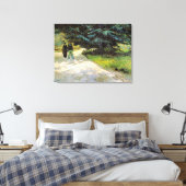 Openbare tuin met stel door Vincent van Gogh Canvas Afdruk (Insitu (Slaapkamer))