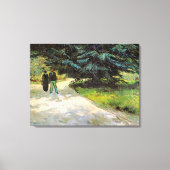 Openbare tuin met stel door Vincent van Gogh Canvas Afdruk (Voorkant)
