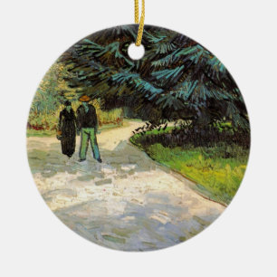 Openbare tuin met stel door Vincent van Gogh Keramisch Ornament