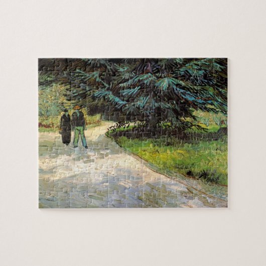 Openbare tuin met stel door Vincent van Gogh Legpuzzel (Horizontaal)