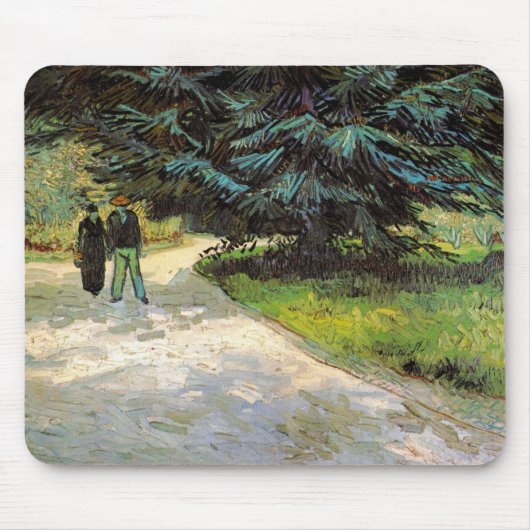 Openbare tuin met stel door Vincent van Gogh Muismat (Voorkant)