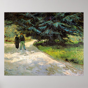 Openbare tuin met stel door Vincent van Gogh Poster