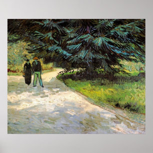 Openbare tuin met stel door Vincent van Gogh Poster