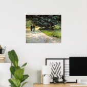 Openbare tuin met stel van Vincent van Gogh Poster (Thuiskantoor)