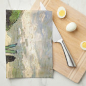 Openbare tuin met stel van Vincent van Gogh Theedoek (Quarter Fold)