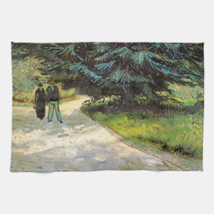 Openbare tuin met stel van Vincent van Gogh Theedoek