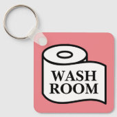 Openbare wasruimte wc-papierrol symbool vierkant sleutelhanger (Voorkant)