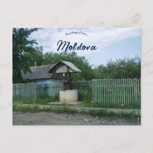 Openbare waterput in Moldavië Briefkaart (Voorkant)