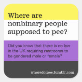 Openbare wc-stickers vierkante sticker (Voorkant)