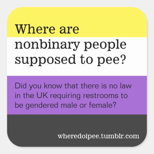 Openbare wc-stickers vierkante sticker (Voorkant)