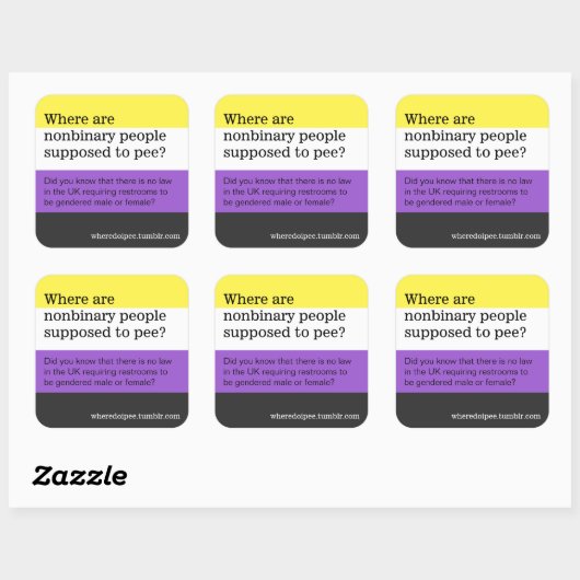 Openbare wc-stickers vierkante sticker (Vel)