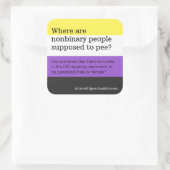 Openbare wc-stickers vierkante sticker (Tas)