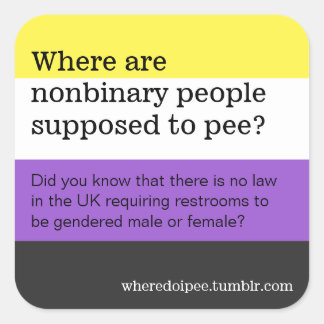 Openbare wc-stickers vierkante sticker