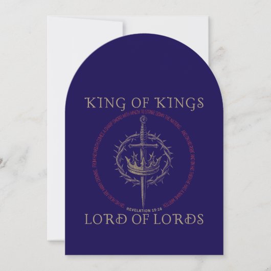 Openbaring 19:12-16 Kerstkaart Koning der Koningen (Voorkant)