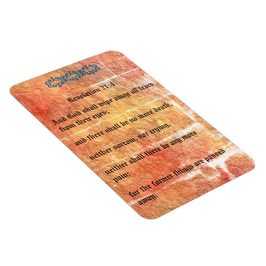 Openbaring 21:4 Brons Rode Textuur Geen Tranen Magneet (Rechterzijde)