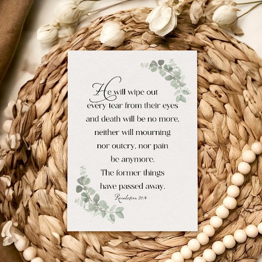Openbaring 21:4 Sympathiekaart Bedankkaart