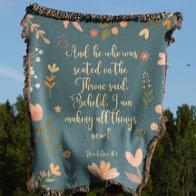 Openbaring 21:5, Blauwgroen bloem Christelijk