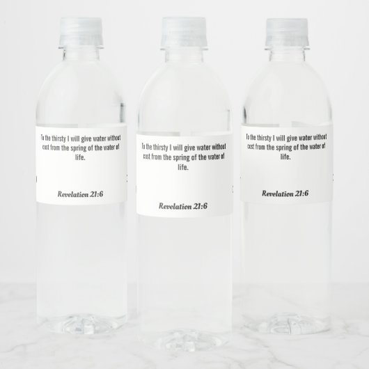 Openbaring 21:6 Watermerk Waterfles Etiket (Flessen)