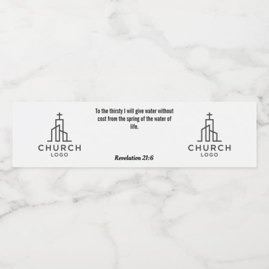 Openbaring 21:6 Watermerk Waterfles Etiket (Enkel label)