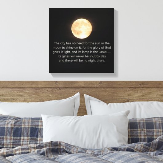 Openbaring 21 Maan en Nacht Niet meer Canvas Afdruk (Insitu (Slaapkamer))