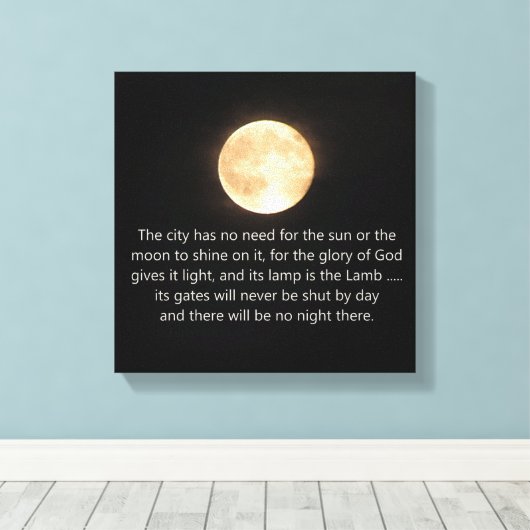 Openbaring 21 Maan en Nacht Niet meer Canvas Afdruk (Insitu (Houten vloer))