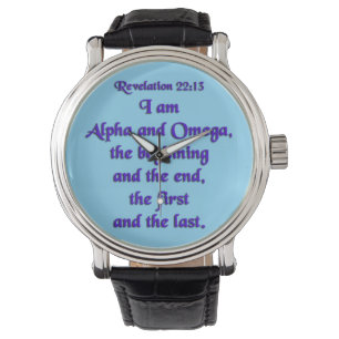 Openbaring 22:13 Let op - Blauw-Indigo Horloge