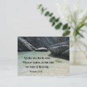 Openbaring 22:17 Laat hem die dorst, kom... Briefkaart (Staand voorkant)