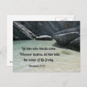 Openbaring 22:17 Laat hem die dorst, kom... Briefkaart (Voorkant / Achterkant)
