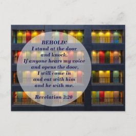 Openbaring 3:20 De deur Bijbelvers Geheugen Briefkaart