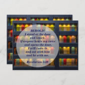 Openbaring 3:20 De Deur Bijbelvers Geheugen Briefkaart (Voorkant / Achterkant)