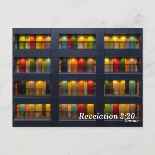 Openbaring 3:20 De deur Bijbelvers Geheugen Briefkaart (Achterkant)
