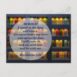 Openbaring 3:20 De Deur Bijbelvers Geheugen Briefkaart