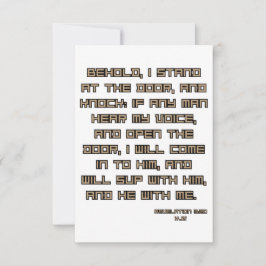 Openbaring 3:20 KJV Bijbel Schrift Groet Kaart