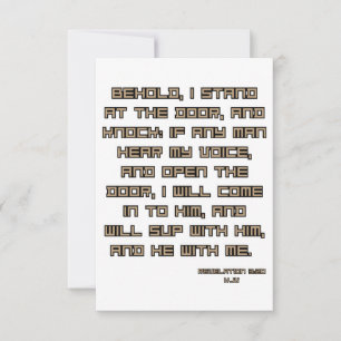 Openbaring 3:20 KJV Bijbel Schrift Groet Kaart