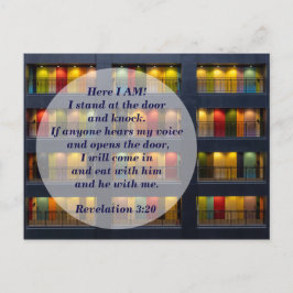 Openbaring 3:20 Sta voor de deur en klop Briefkaart