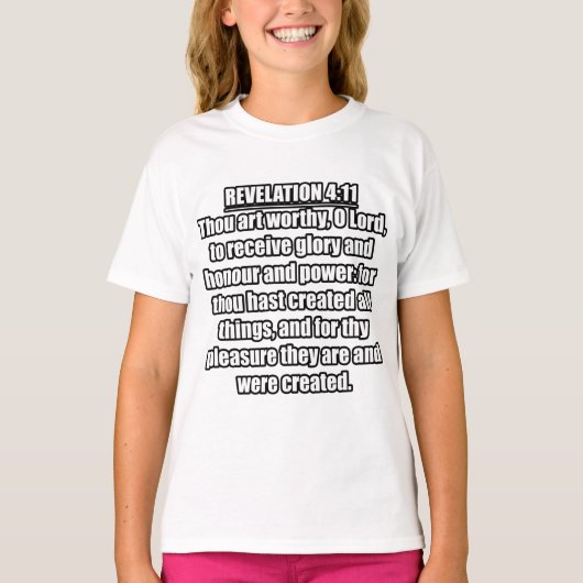Openbaring 4:11 Statenvertaling Bijbelvers T-shirt (Voorkant)