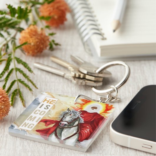 Openbaring De tweede aankomende Armageddon Apocaly Sleutelhanger (Voorkant Rechts)