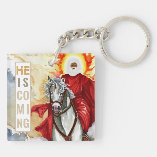 Openbaring De tweede aankomende Armageddon Apocaly Sleutelhanger (Achterkant)
