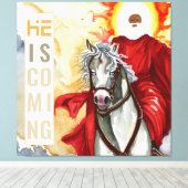 Openbaring De Tweede Komst Armageddon Apocalyps Canvas Afdruk (Insitu (Houten vloer))