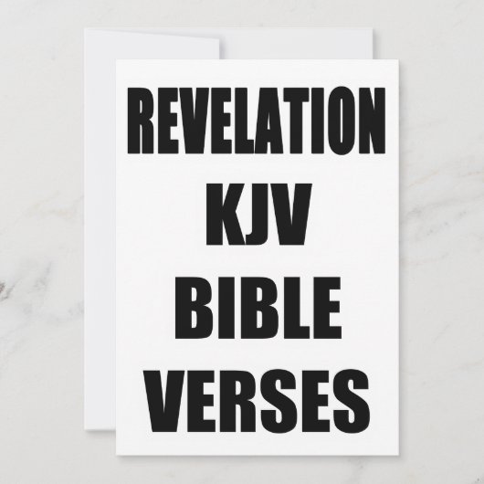 "Openbaring KJV Bijbelverzen" Typografie Kaart (Voorkant)