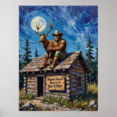 Openbaring op het dak: de maanverlichte omhelzing  poster (Voorkant)