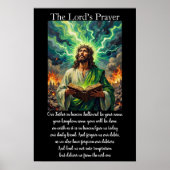 Openbaring van het Onze Vader Gebed Schrift Vuur Poster (Voorkant)