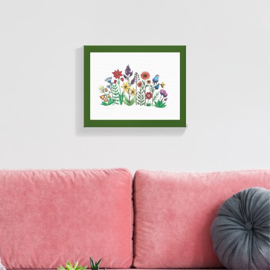 Openbaring van Vette Bloemen Stretched Canvas Prin (Insitu (Woonkamer))