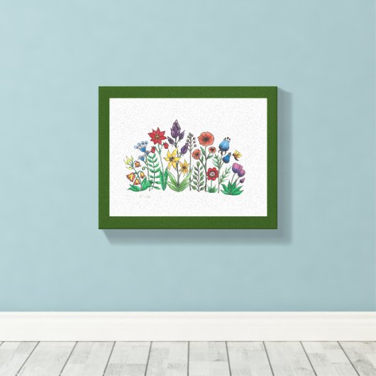 Openbaring van Vette Bloemen Stretched Canvas Prin Afdruk (Insitu (Houten vloer))