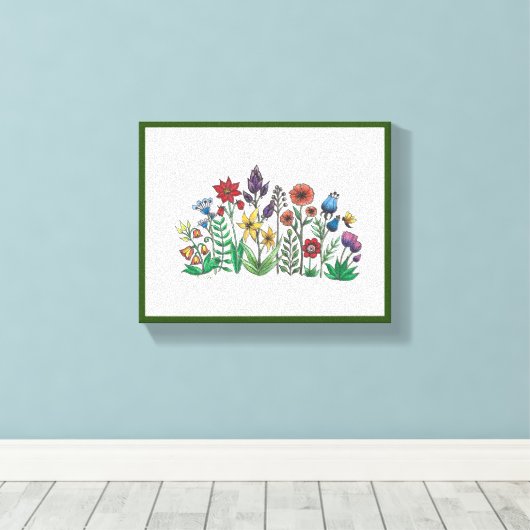 Openbaring van Vette Bloemen Stretched Canvas Prin Afdruk (Insitu (Houten vloer))