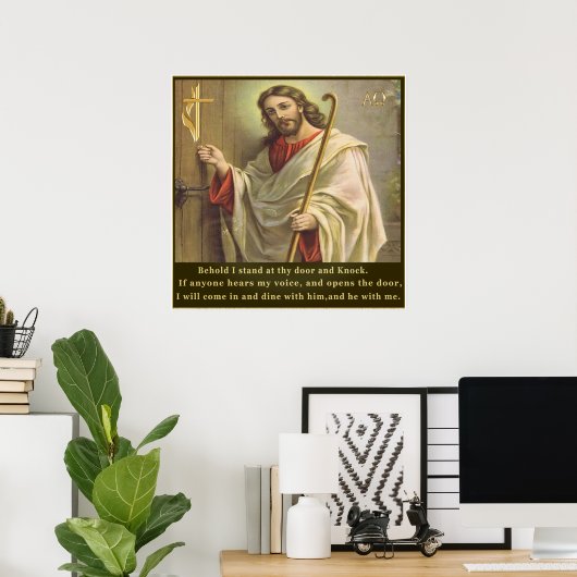 Openbaringen 3:20 poster (Thuiskantoor)