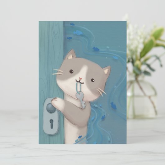 Openen: kat met sleutel kaart (Staand voorkant)