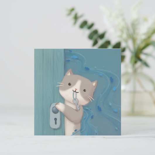 Openen: kat met sleutel kaart (Staand voorkant)